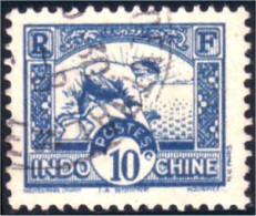 379 Indochine 10c Riziere Rice Field (f3-CHI-48) - Usati