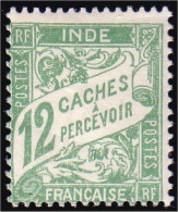 378 Inde Francaise Taxe 12 Ca MH * Neuf (f3-EIN-82) - Nuovi