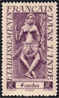 378 Inde Francaise 4 Ca MH * Neuf (f3-EIN-76) - Ungebraucht