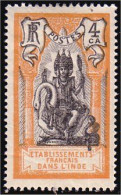 378 Inde Francaise 4 Ca MH * Neuf (f3-EIN-46) - Ongebruikt