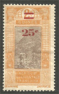 372 AOF Guinée Gué Ktimi Surcharge 1924 MH * Neuf (f3-AEF-384) - Nuovi