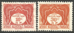 372 AOF Timbre Taxe 10c 30c No Gum (f3-AEF-397) - Unused Stamps