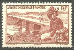 372 AOF Bamako Femme Woman Pont Bridge Ane Donkey MH * Neuf (f3-AEF-365) - Unused Stamps