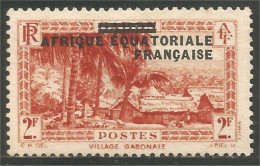 372 AEF 1936 2Fr Rouge Surcharge No Gum (f3-AEF-289) - Nuevos