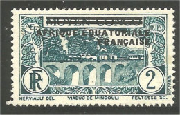 372 AEF 1936 Congo Surcharge Pont Mindouli Bridge Brucke MH * Neuf (f3-AEF-227) - Ponti