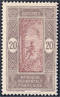 372 AOF Dahomey 20c Cocotiers Coconuts MH * Neuf (f3-AEF-182) - Usati