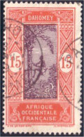 372 AOF Dahomey 15c Cocotiers Coconuts Belle Obliteration (f3-AEF-189) - Trees