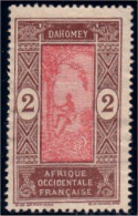 372 AOF 2c Dahomey Cocotier Sans Gomme CH (f3-AEF-123) - Nuevos