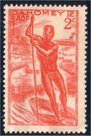 372 AOF 2c Dahomey Pecheur Fisherman Sans Gomme Barque Bateau Boat (f3-AEF-109) - Ongebruikt