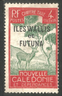 391 Wallis Futuna 4c Chevreuil Deer Surcharge Overprint (f3-WF-66) - Ongebruikt