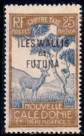 391 Wallis Futuna 25c Chevreuil Deer Surcharge Overprint MH * Neuf (f3-WF-45) - Postage Due