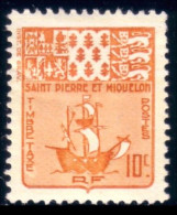 390 St-Pierre Miquelon Bateau Armoiries Ship Coat Of Arms MH * Neuf (f3-SPM-81a) - Timbres-taxe