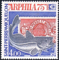 390 St-Pierre Miquelon Arphila 75 Morue Cod Fish Pêcheur Sailor Fisherman MNH ** Neuf (f3-SPM-22c) - Unused Stamps