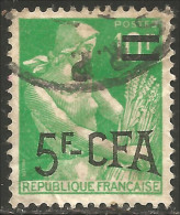 387 Réunion 1957 5f Surcharge Semeuse (f3-REU-72) - Usati
