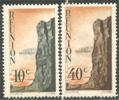 387 Réunion 1947 Falaises Cliffs MH * Neuf 40c Défaut (f3-REU-85) - Oblitérés