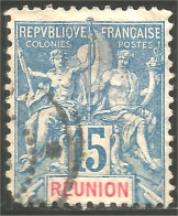 387 Réunion 1892 15c Bleu (f3-REU-61) - Oblitérés