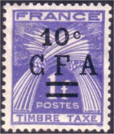 387 Réunion 10c CFA Sur Gerbes MH * Neuf (f3-REU-56) - Postage Due