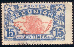 387 Réunion Quinze Centimes (f3-REU-43) - Usados