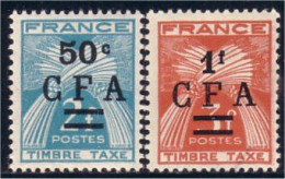 387 Réunion 50c 1F CFA MH * Neuf (f3-REU-36) - Postage Due