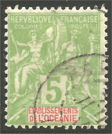 385 Oceanie 1882 5c Vert (f3-OCE-10) - Unused Stamps