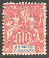 382 Madagascar 1900 10c Rose Sage (f3-MDG-37) - Gebruikt