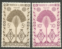 382 Madagascar 1943 Arbre Voyageur Traveller Tree Ravenala MH * Neuf (f3-MDG-44) - Arbres