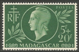 382 Madagascar 1944 5f+20f Entraide Française MNH ** Neuf (f3-MDG-32) - 1944 Entraide Française