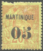 381 Martinique 1888 Colonies Françaises Surchargé 05 Sur 20c Brique Vert MH * Neuf (f3-MAR-12) - Sonstige & Ohne Zuordnung