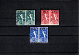 South West Africa 1949 75th Anniversary Of UPU Complete Set In Pairs Postfrisch Mit Falz / LMM - South West Africa (1923-1990)
