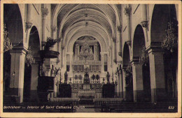 Bethlehem L'interieur De L'Eglise Sainte Catherine Union Postale Palestine Circulated Cluj Romania 1935 CP538N - Palästina