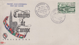 Enveloppe   FDC  1er   Jour    FRANCE    Siége  Du  Conseil  De  L' Europe   STRASBOURG    1952 - 1950-1959