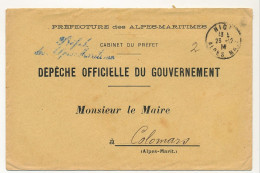 Dépêche Officielle Du Gouvernement - Préfecture Des Alpes Maritimes - NICE 23/12/1914 - Document Inclus - Brieven En Documenten
