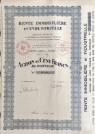 Paris 1930: Rente Immobiliere Et Industrielle - Acton De Cent Francs - Andere & Zonder Classificatie