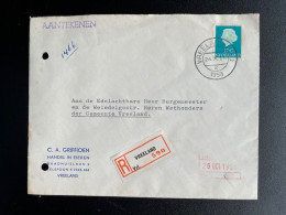 NETHERLANDS 1959 REGISTERED LETTER VREELAND 24-10-1959 NEDERLAND AANGETEKEND - Brieven En Documenten