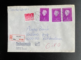 NETHERLANDS 1982 REGISTERED LETTER WILNIS TO ROTTERDAM 28-04-1982 NEDERLAND AANGETEKEND - Storia Postale