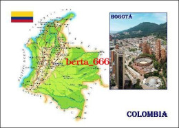Colombia Country Map New Postcard * Carte Geographique * Landkarte - Colombie