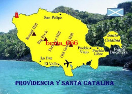 Colombia Providencia And Catalina Map New Postcard * Carte Geographique * Landkarte - Colombia