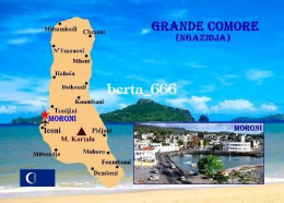 Comoros Grande Comore Island Map Comores New Postcard * Carte Geographique * Landkarte - Comoros