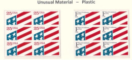 USA 1990 And 1991  Flag Printed On Plastic,  2 Blocks Of 6 - Unusual - Timbres