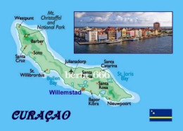 Curaçao Island Map New Postcard * Carte Geographique * Landkarte - Curaçao