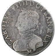 France, Charles IX, Teston, 1565, Toulouse, Argent, TB+, Gadoury:429 - 1560-1574 Charles IX