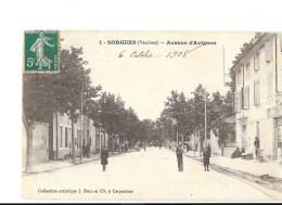 Sorgues - Avenue D'Avignon - édit. J. Brun 1 + Verso - Sorgues