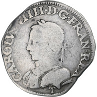 France, Charles IX, Teston, 1562, Nantes, Argent, TB, Gadoury:429 - 1560-1574 Carlo IX