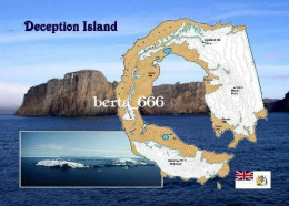 Antarctica Deception Island Map New Postcard * Carte Geographique * Landkarte - Andere & Zonder Classificatie