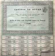 Royan 1898: Societe Anonyme Des Casinos De Royan - Avec Coupons - Casinos