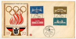 Germany, West 1970 FDC Scott B459-B462 Semi-Postals - 1972 Olympic Games, Munich Buildings - 1961-1970