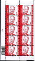 België 3132 F - Koning Albert II - 0,49 Rood - Velletje Van 10 - Plnr 3 - 2001-2010