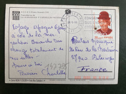 CP Pour La FRANCE TP FOFO 70 OBL.MEC.28 5 99 ROSES - Storia Postale