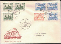 Sweden - FDC 1/12 1956 Sveriges Järnvägar 100 år *ILLUSTRATED* - FDC