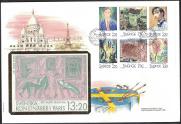 Booklet-FDC 25/8 1988 Svenska Konstnärer I Paris *ILLUSTRATED* - FDC